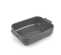 PEUGEOT - Bandeja rectangular de cerámica para horno - 25 cm x 16,8 cm x 6,2 cm - Capacidad: 1,4 L - 2-3 porciones - Fabricado en Francia - Color gris claro