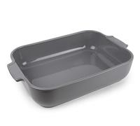 PEUGEOT - Bandeja rectangular de cerámica para horno - 36 cm x 22 cm x 6,8 cm - Capacidad: 3,8 L - Fabricado en Francia - Color gris claro