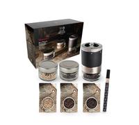 PEUGEOT - Barra de pimienta Maestro - Molinillo de pimienta de 10 cm con ajuste U'Select - 3 granos de pimienta premium, 3 viales vacíos intercambiables, fieltro - Fabricado en Francia - Madera PEFC y