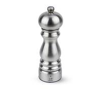 PEUGEOT Paris Chef u'Select - Molinillo de sal de 18 cm, 6 ajustes de molienda predefinidos, innovación de sal en polvo, mecanismo de circonita, acero inoxidable, fabricado en Francia, plateado