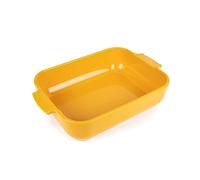 PEUGEOT - Plato de horno de cerámica rectangular - 32 cm x 20 cm x 6,5 cm - Capacidad: 2,7 L - Garantizado 10 años - Fabricación francesa - Color amarillo azafrán