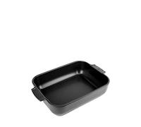 PEUGEOT - Plato de horno de cerámica rectangular - 32 cm x 21,7 cm x 7,2 cm - Capacidad: 2,7 L - 10 años - Fabricación francesa - Color negro satinado