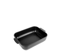 PEUGEOT - Plato de horno de cerámica rectangular - 32 cm x 21,7 cm x 7,2 cm - Capacidad: 2,7 L - 10 años - Fabricación francesa - Color negro satinado