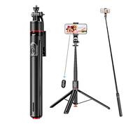 PEUJTEO, Trípode de selfie automático de 69 pulgadas, TT03, todo en 1 de aluminio Celly Phone Selfie Stick para iPhone/Android con control remoto, trípode de viaje, grabación de video, vlogging