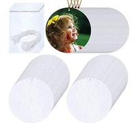 Peukerty 100 Piezas Ambientador de SublimacióN en Blanco Ambientador de DIY Fieltro Prensado de Coche en Blanco Perfumado para Prensa de DIY - Redondo