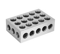 Peukerty 2 bloques de acero endurecido de 25 x 50 x 75 mm, 23 agujeros, torno de bloque de sujeción paralelo de 0,005 mm para máquina