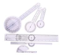 Peukerty 6 piezas Regla Espinal Espinal Dedos Goniómetro Transportadores Multi-Ruler Ángulo 180 / de medición