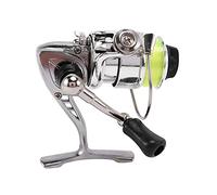 Peukerty Mini carrete de pesca giratorio de bolsillo de 100 aparejos de pesca pequeño carrete giratorio 4.3:1 rueda de metal carrete pequeño