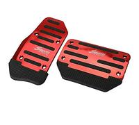 Peukerty Pedal acelerador de gas universal rojo y cubierta de pedal de freno, almohadilla antideslizante para transmisión automática de coche
