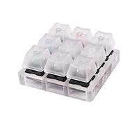 Peukerty Probador de teclado acrílico 9 teclas de plástico transparente para interruptores Cherry MX