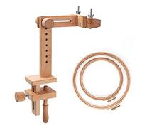 Peukerty Soporte de madera para bastidor de bordado con rotación de 360 grados, ajustable para escritorio, punto de , con bastidor de bordado