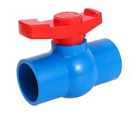 Peukerty Válvula de bola de U-PVC de 40 mm x 40 mm, color rojo