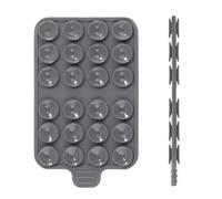 PEUTIER 1 Pieza Doble Cara Soporte de Succión Telefono con Ventosa, Funda de Silicona con Ventosa para Teléfono Agarre Adhesivo para Teléfono para iPhone y Android (Gris Oscuro)