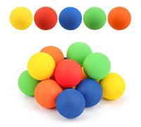 PEUTIER 10uds Pelotas de Hockey Espuma, Mini Pelotas de Hockey Patines para Niños Pelotas de Hockey de Rodilla Interiores Deportes Colores Surtidos para Fiestas con Mini Redes de Palo, 5cm