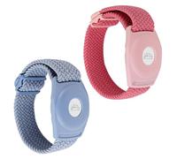 PEUTIER 2 Piezas Soportes para Princess Cruise Medallion, Ajustable Pulsera Trenzada Cómoda Pulsera Hombres Mujeres Compatible con Soporte Medallón Princess Accesorios (Azul, Rosa)