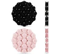 PEUTIER 2 Uds Doble Cara Soporte de Succión Telefono, 70x8,3mm Redondo Ventosa para Movil de Silicona Multiusos Ventosa para Movil para Teléfonos Móviles Energía Móvil (Negro+Rosa)