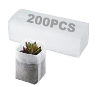 PEUTIER 200 Bolsas de Vivero de Plantas No Tejidas, 16x20cm, Biodegradables, Transpirables, para Plantas de Vivero, Flores, Árboles, Verduras, Frutas, Jóvenes