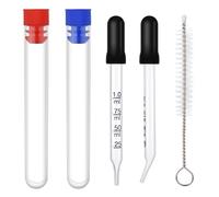 PEUTIER 2uds 1ml Goteros, Pipeta de Vidrio con Medidas Calibración de Punta Doblada y Recta Gotero de Líquido con Cepillo de Limpieza Cabezal de Goma para Medicina Aceite Laboratorio (Negro)