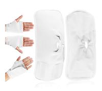 PEUTIER 2uds Paquetes de Aceite de Ricino para Manos, Envoltura de Aceite de Ricino Reutilizable Almohadillas de Aceite de Ricino Ajustables Evita Fugas (Blanco)