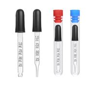 PEUTIER 4uds Cuentagotas de 1ml con 4uds Botella, Cuentagotas de Vidrio con Medidas Cuentagotas de Pipetas con Cabeza de Goma Pipeta de Vidrio para Medicina Aceites Esenciales Laboratorio de Oído