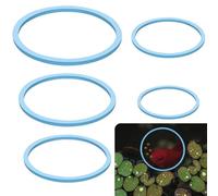 PEUTIER 5 anillos flotantes para plantas de acuario, anillos redondos de espuma para alimentación de peces, 5 tamaños, para plantas, corrales, peceras, anillos de comida para mantener las plantas
