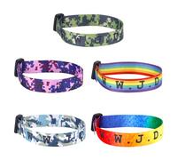 PEUTIER 5 Piezas de WWJD Bracelets, Pulseras de Jesús de Poliéster de 5 Colores Pulseras Ajustables Qué Haría Jesús Paquete de Pulseras Cristianas para Hombres Mujeres Regalos Religiosos