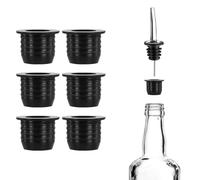 PEUTIER 6 Piezas Adaptadores para Vertedores de Licor, Aptos para Botellas de Licor Grandes y Botellas de Aceite de Oliva Cuello de hasta 25mm Convierte Cualquier Pico en un Pico Vertedor Grande