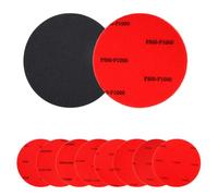 PEUTIER 8uds Almohadillas de Lijado para Bolos con 8 Tipos de Grano, 12,5cm Kit de Pulido de Bolos Almohadillas Abralon para Bolos Kit de Revestimiento de Bolos Accesorios para Bolos (Rojo)