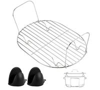 PEUTIER Rejilla para Vapor y Asado Compatible con Ninja Foodi Possible Cooker Pro 8,5 Qt MC1000 MC1001 MC1010 Series, Acero Inoxidable Steam and Roast Rack para Olla de Cocción Lenta