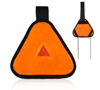 PEUTIER Triángulo Reflectante, Símbolo Rendimiento Reflectante con Correa Adhesiva Mágica y Cordón, Triángulo Seguridad para Mochila Bicicleta Diferentes Escenas, Múltiples Métodos Fijación (Naranja)