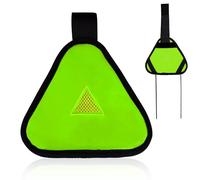 PEUTIER Triángulo Reflectante, Símbolo Rendimiento Reflectante con Correa Adhesiva Mágica y Cordón, Triángulo Seguridad para Mochila Bicicleta Diferentes Escenas, Múltiples Métodos Fijación (Verde)