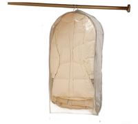 Peva Clear View Bolsa de almacenamiento de compresión para ropa de abrigo a prueba de polvo resistente a la humedad Protector con cremallera lateral para chaquetas y chaquetas blanco 60 x 30 x 100 cm