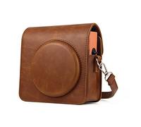 PEVAVFZMMY Llevar PU Caja Protectora de la Bolsa de Cuero for Correa de Hombro Cámara de película Negra/marrón/de Oro Fit for Fujifilm sq1 Bolsa para cámara(Marrone)