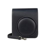 PEVAVFZMMY Marrón Oscuro PU Bolsa de Cuero Cámara de película instantánea for Tapa Protectora de Correa de Hombro Ajuste for Fuji Instax Mini 40 Bolsa para cámara(Noir)