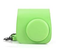 PEVAVFZMMY Película de Cuero Bolsa de cámara Funda Protectora Cámara de Hombro Color Protector de Color Fit for Fuji Fit for Polaroid Mini 8 8+ 9 Fit For Instax PU Bolsa para cámara(Verde)