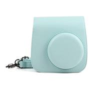 PEVAVFZMMY Película de Cuero Bolsa de cámara Funda Protectora Cámara de Hombro Color Protector de Color Fit for Fuji Fit for Polaroid Mini 8 8+ 9 Fit For Instax PU Bolsa para cámara(Light Blue)