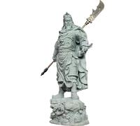 Pevfeciy Estatua de Guan Gong Escultura de Piedra China Estatua de Guan Yu Adecuada para la decoración de la Oficina de la Sala de Estar de la Entrada del gabinete de vinos Buena Suerte y éxito,Gris