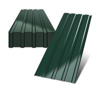 Peviasot 24x Chapas trapezoidales, 115 x 45 cm, 12 m², 0,3 mm, Verde | Chapa perfilada de acero galvanizado, placas para tejado para caseta de jardín, cochera y cobertizo, con guantes anticorte