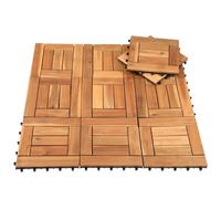 Peviasot Baldosas de madera para terraza, 30 x 30 cm, 2 m², 22 unidades, azulejos de jardín, balcones de madera de acacia, azulejos de clic, azulejos para terraza, 6 listones para jardín, terraza