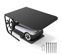 Peviasot Garaje para robot cortacésped con patas de metal, cubierta protectora para cortacésped, protección UV, ideal contra la lluvia y el granizo, 43 x 56 x 82 cm, color negro