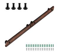 Peviasot Pasamanos de madera, 180 cm, barandilla de madera de pino, pasamanos de pared, escalera antideslizante, barandilla para escaleras con soportes de pared, material de montaje, nogal claro