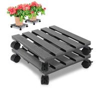 Peviasot Rodillo para plantas, 2 ruedas de WPC, tabla rodante para plantas, capacidad de carga de 80 kg, ruedas rectangulares de 30 x 30 cm, ruedas giratorias de 360°, ruedas con ruedas para