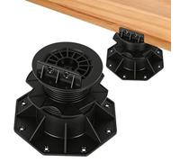 Peviasot Soporte de altura ajustable, 40 unidades, 70-145 mm, rodamientos de terraza con compensación de inclinación del 5 %, pie nivelador, para subestructura de placas de terraza, madera, WPC y