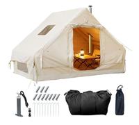 Peviasot Tienda de campaña inflable con bomba de mano, para 4-6 personas, carpa inflable glamping para camping, 420D Oxford, impermeable, a prueba de viento, tienda inflable al aire libre, fácil de