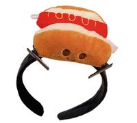 PEVive Aro de pelo de felpa para niñas y mujeres, diadema para lavar la cara, adorable aro de hamburguesa