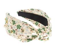 PEVive Diadema anudada para mujer, estética, ancha, informal, con diamantes de imitación, elegante diadema para fiesta