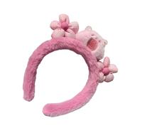PEVive Diadema de felpa con diseño de dibujos animados para mujer, diadema para lavar la cara y niños, bonita diadema An1ma1
