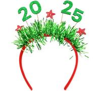 PEVive Diadema de lentejuelas con letras de oropel Adu1t Live Broadcast para fiesta de Navidad