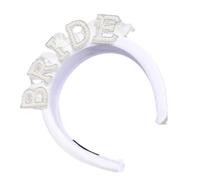 PEVive Diadema de novia para despedida de soltera, despedida de soltera, fiesta, aro de pelo de perlas artificiales, diadema elegante, diadema de carnaval