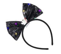 PEVive Diadema espeluznante con lazo para el pelo para adolescentes, festival de música, Ha110ween